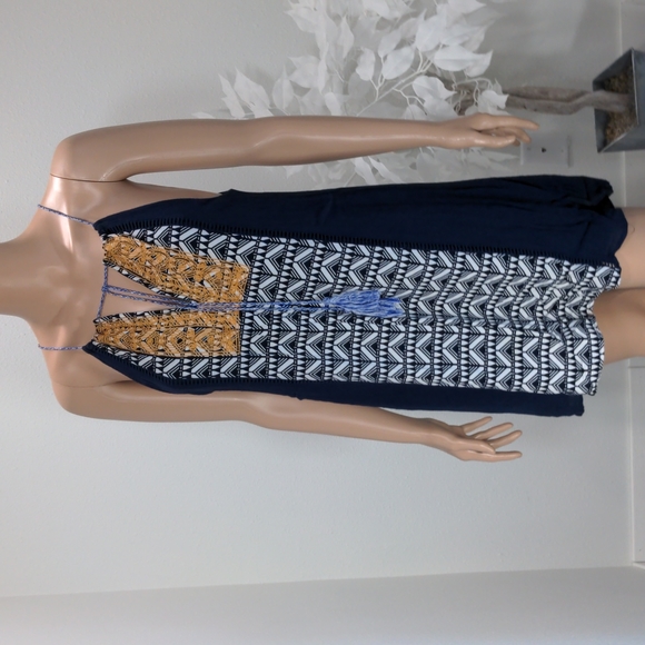 BOHO MINI DRESS/ TUNIC TANK TOP SMALL